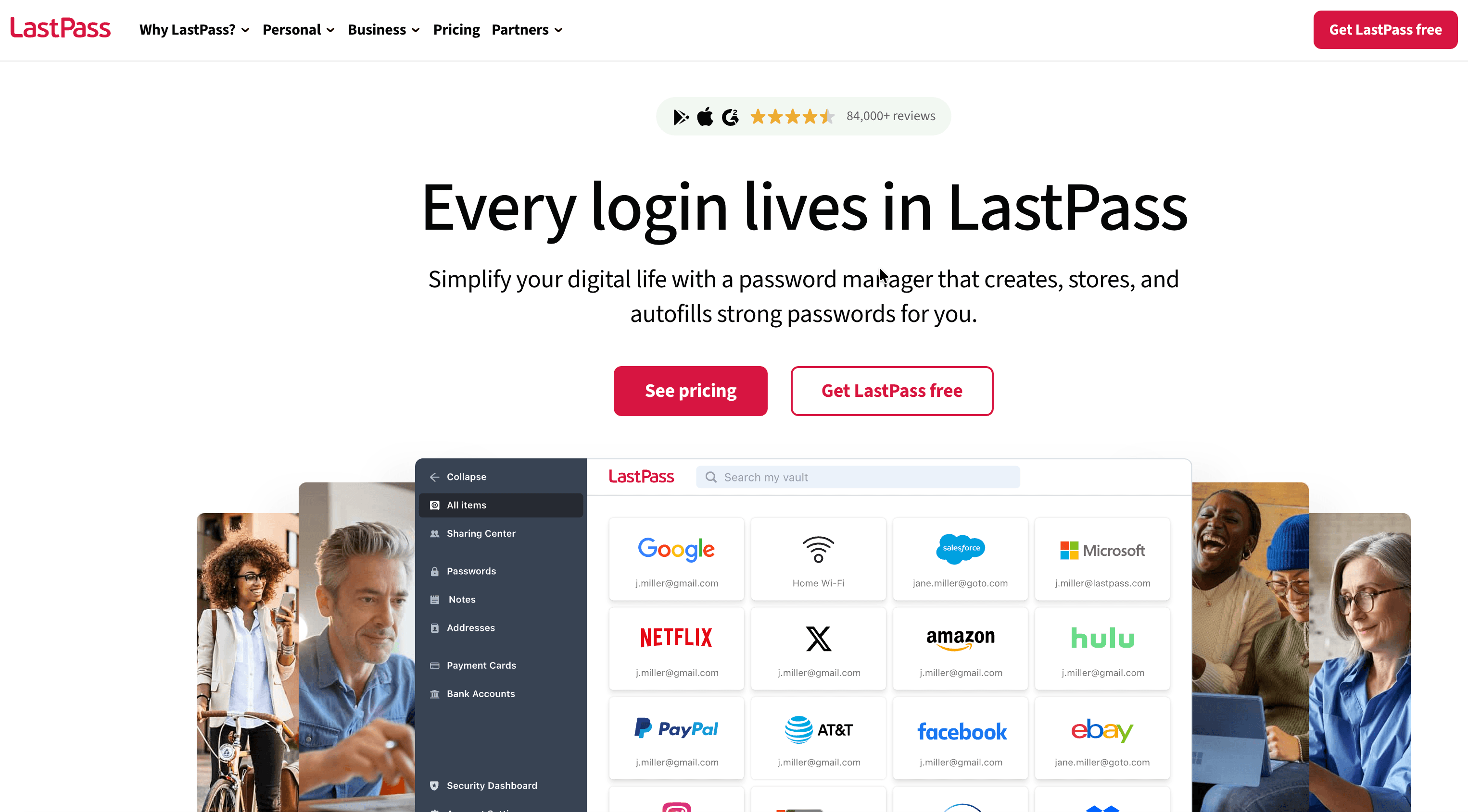 LastPass password manager website